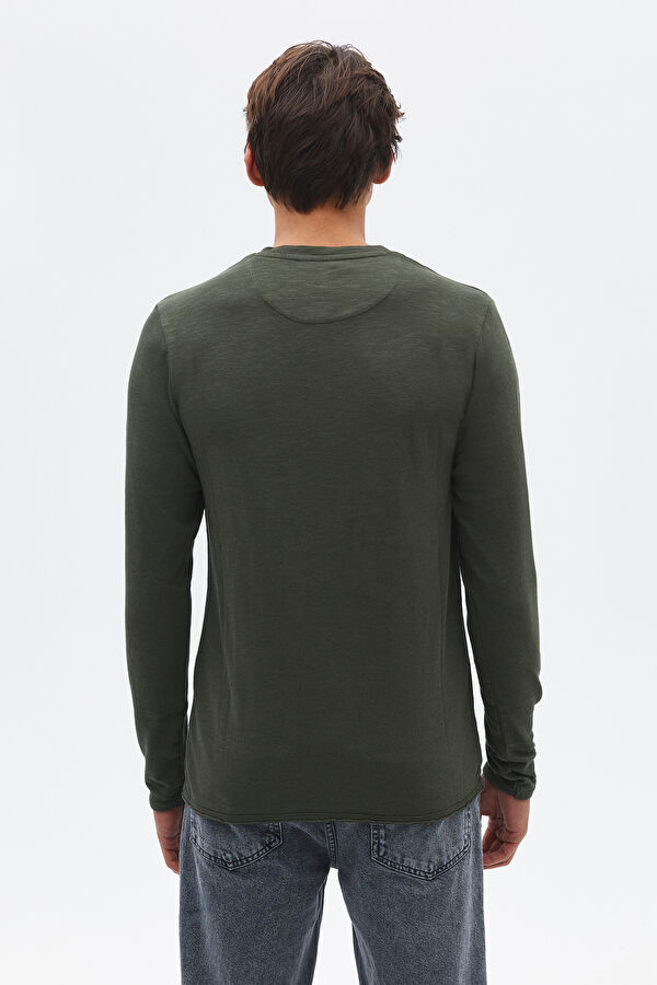 Haki Bisiklet Yaka T-Shirt 2