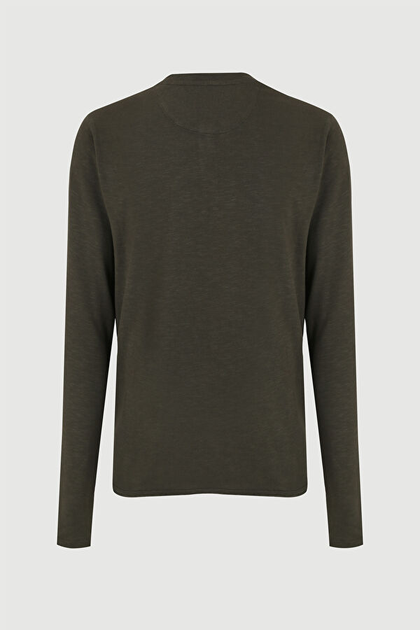 Haki Bisiklet Yaka T-Shirt 5