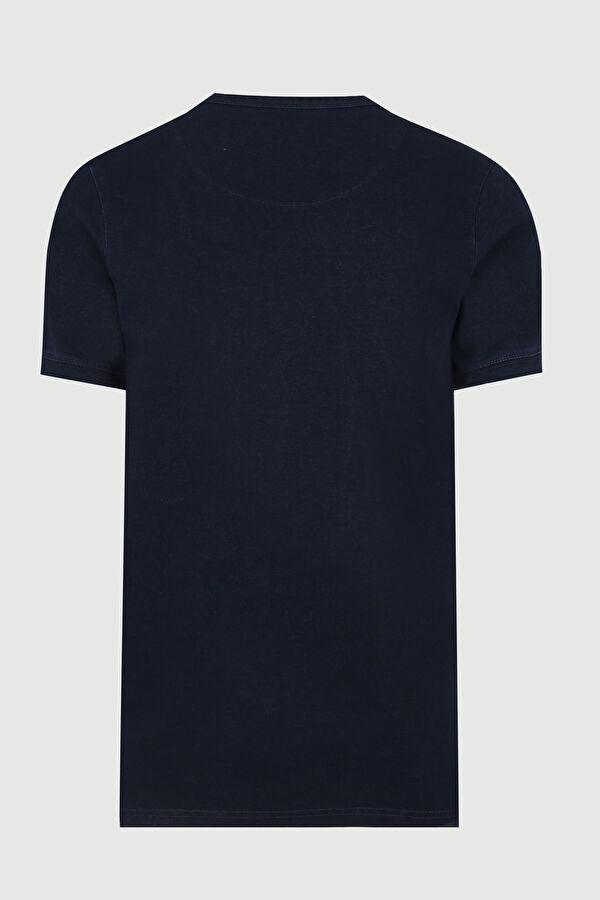 Lacivert V Yaka T-Shirt 4
