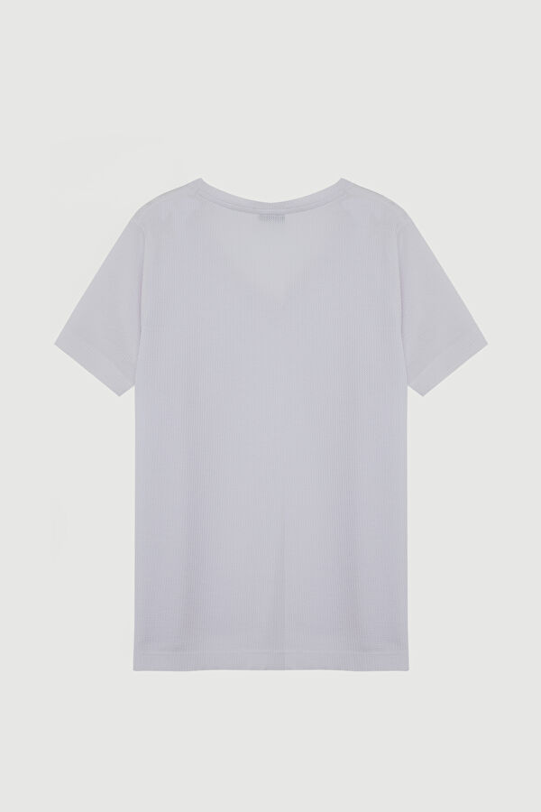 Waffle V Neck T-Shirt 2