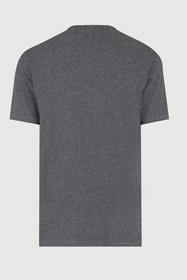 Koyu Gri Bisiklet Yaka T-Shirt 2