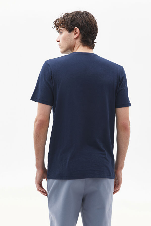 Lacivert Bisiklet Yaka T-Shirt 2