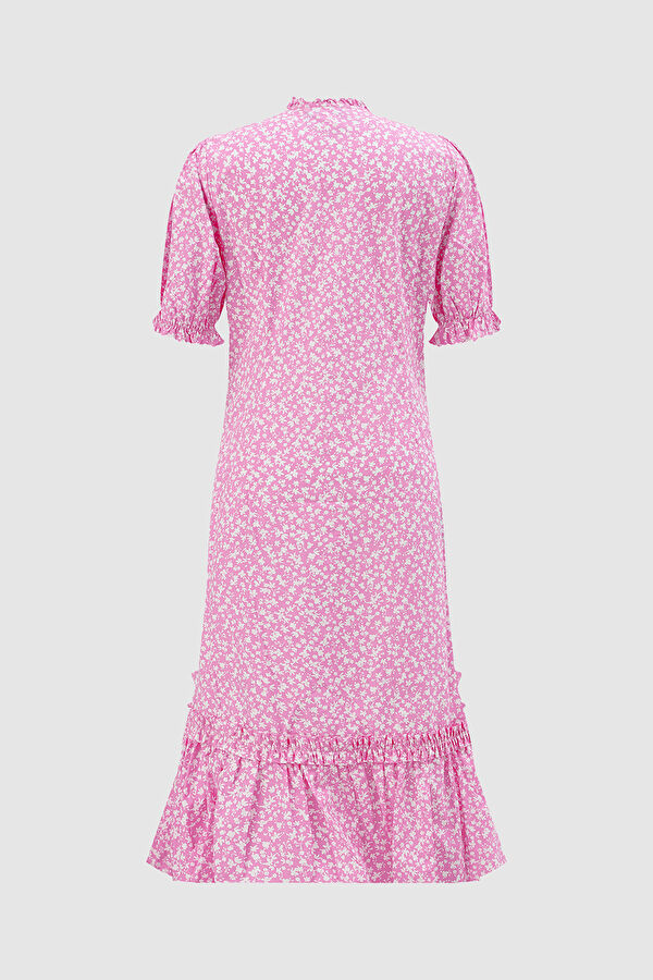 Pembe Maxi Elbise 5