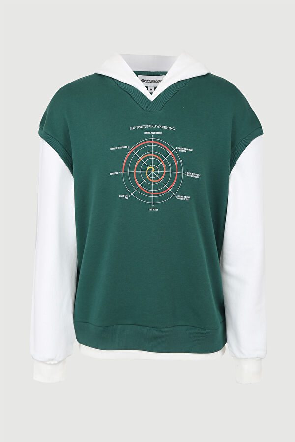 Yeşil Kapuşonlu Sweatshirt 4