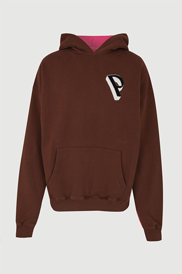 Kahve Oversize Kapuşonlu Sweatshirt