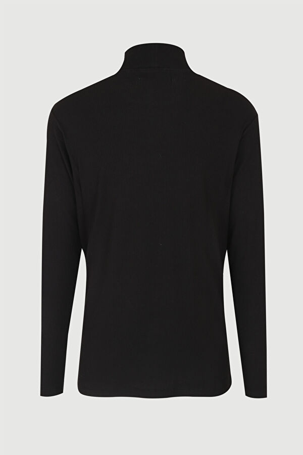 Oversize Siyah Bisiklet Yaka T-Shirt 2