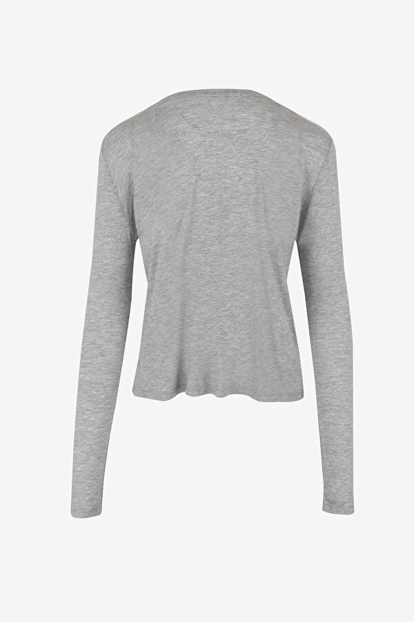 Açık Gri O Yaka Düz T-Shirt 5