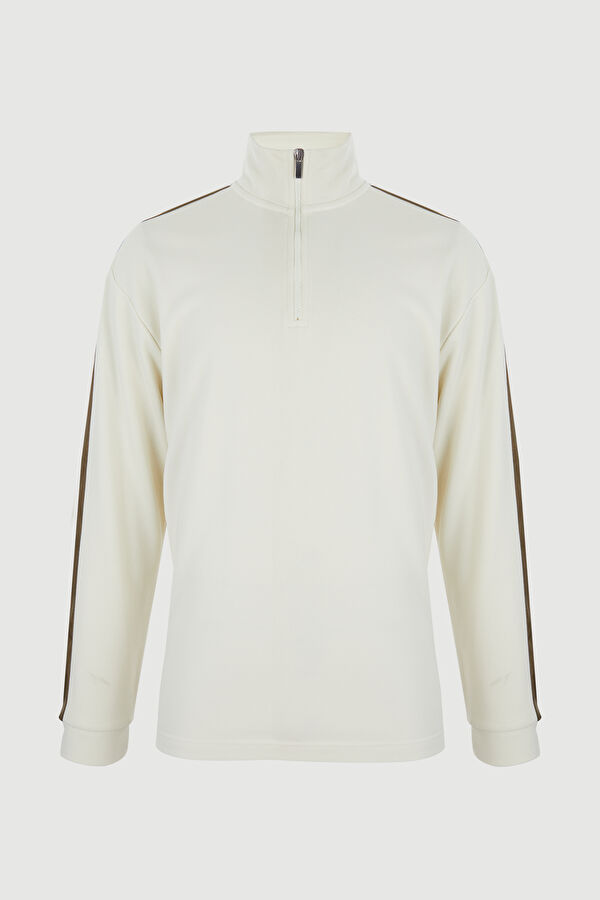 Ekru Dik Yaka Sweatshirt 4
