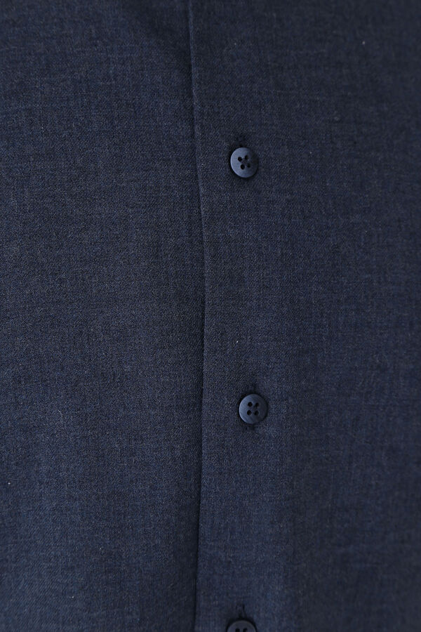Slim Fit Navy Blue Men's Shirt 5