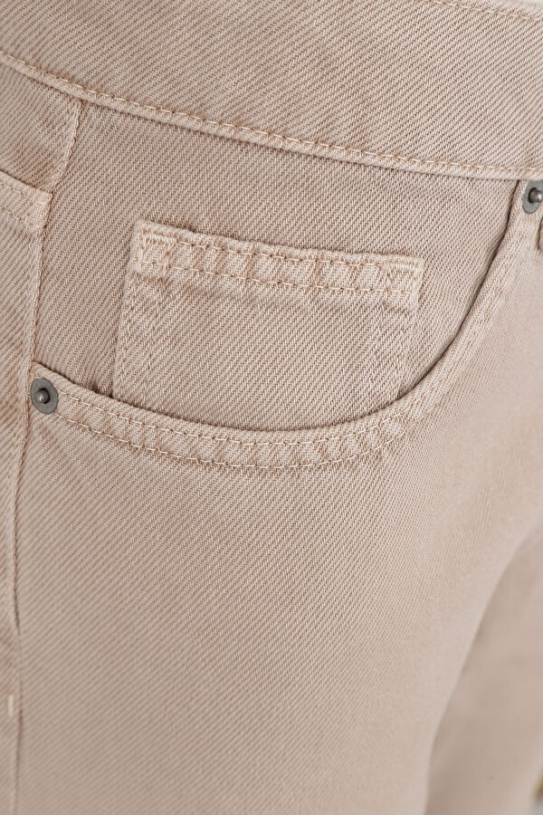 Bej Boru Paça Jean Erkek Pantolon 7