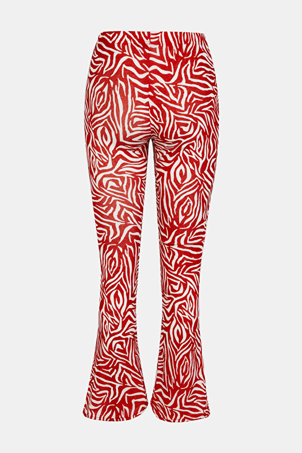 Dar Kalıp Kırmızı Bol Paça Pantolon 4