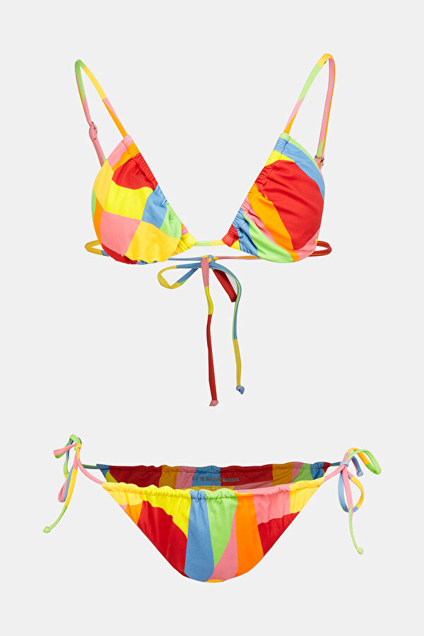 Desenli Askılı Bikini