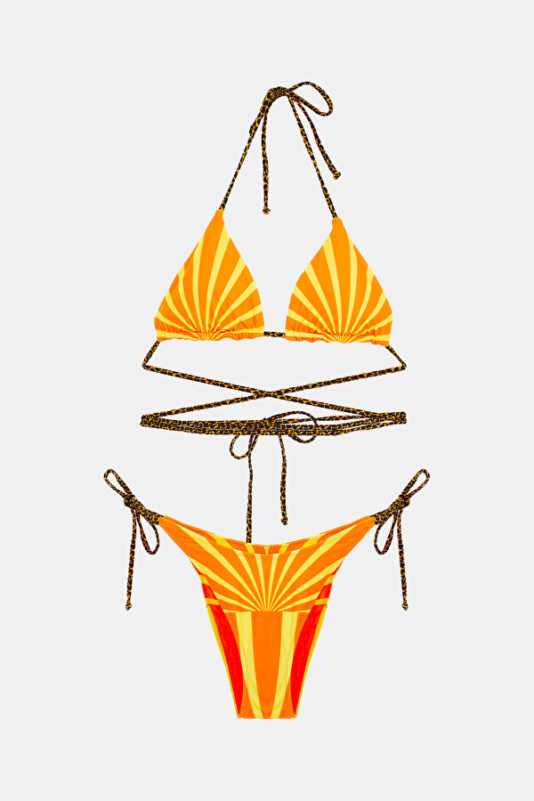 THE LONG TRI TOP + THE 90'S TIE UP PANT, Orange, Yellow, L