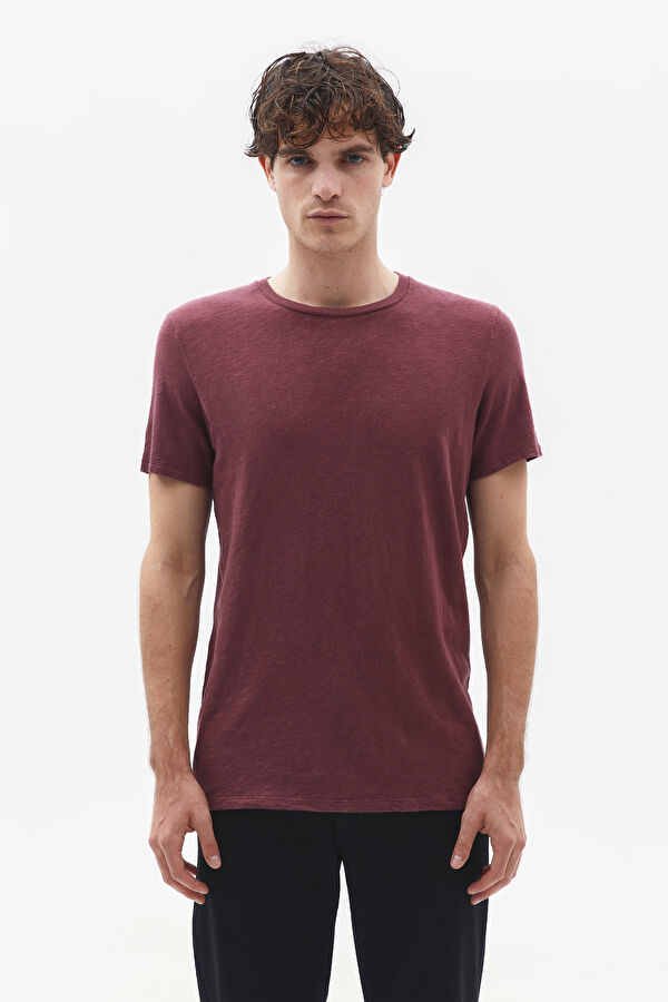 Bordo Bisiklet Yaka T-Shirt
