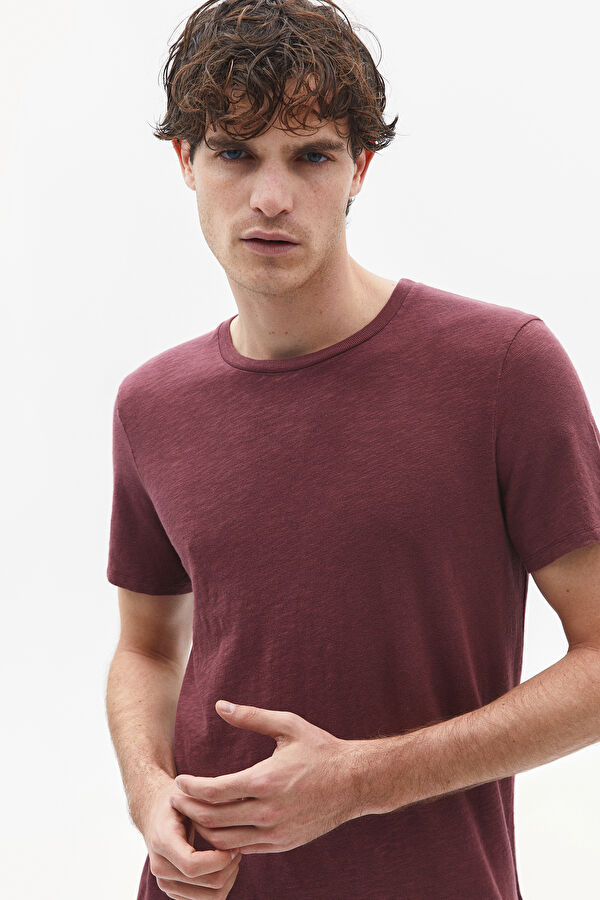 Bordo Bisiklet Yaka T-Shirt 2