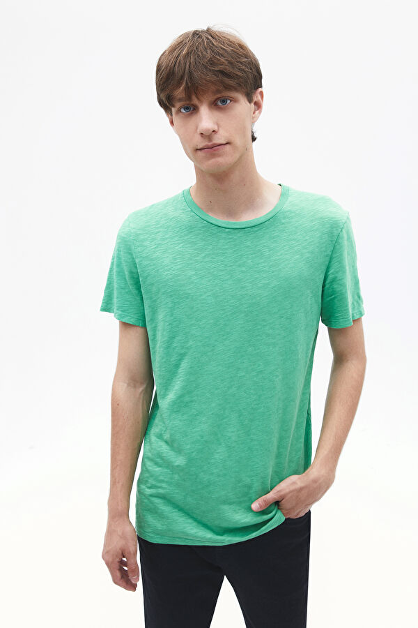 Yeşil Bisiklet Yaka T-Shirt