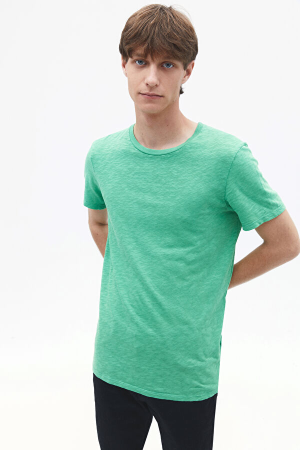 Yeşil Bisiklet Yaka T-Shirt 3