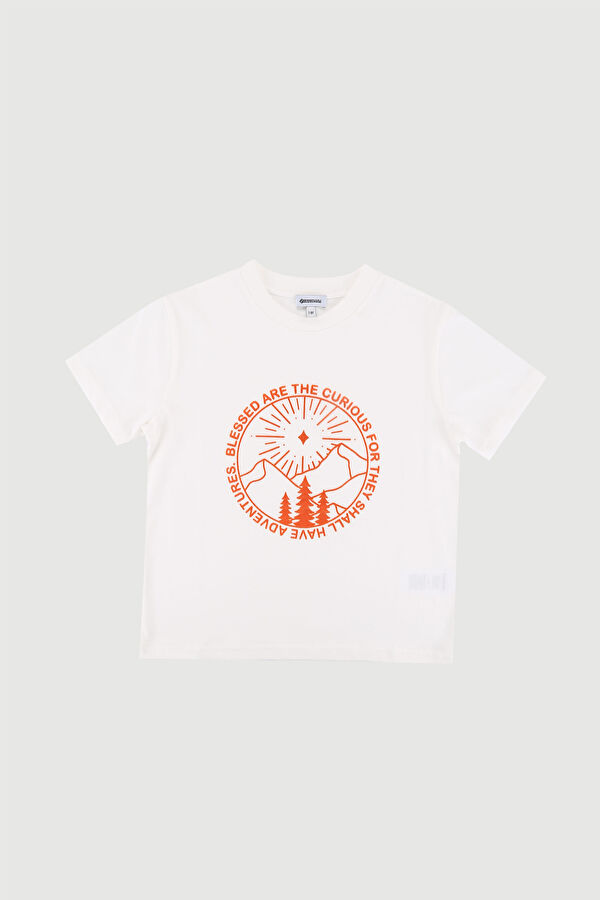 Beyaz Baskılı T-Shirt