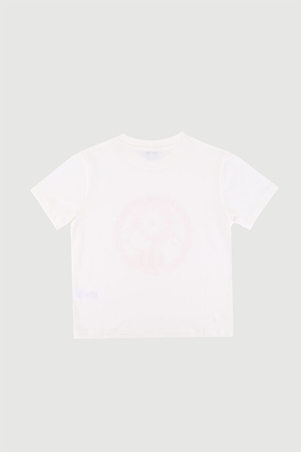 Beyaz Baskılı T-Shirt 2