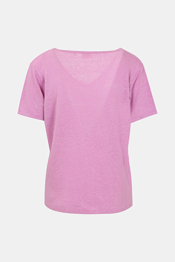 Pembe V Yaka T-Shirt 2