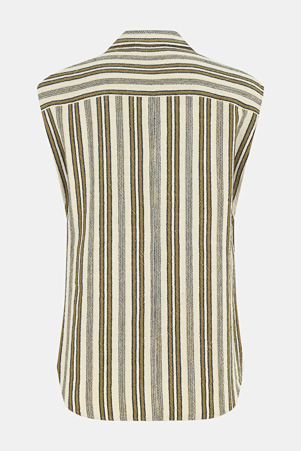Striped Fabric Women's Vest 2