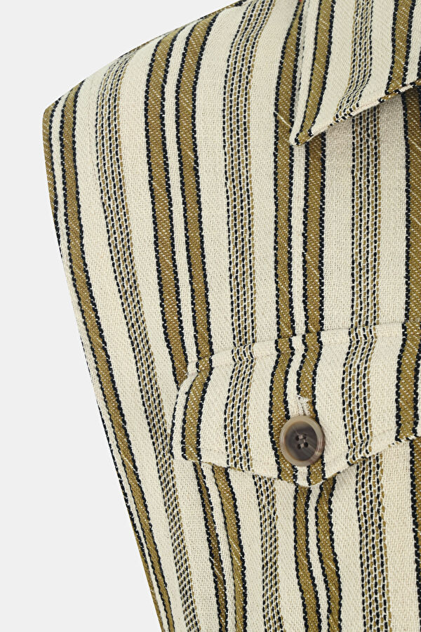 Striped Fabric Women's Vest 3