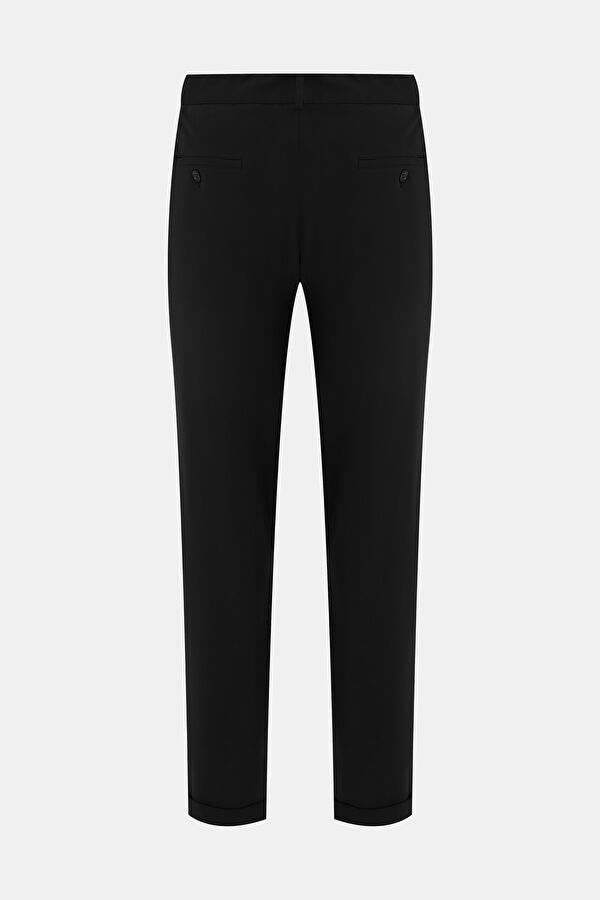 Standard Fit Black Straight Leg Viscose Men's Trousers 2