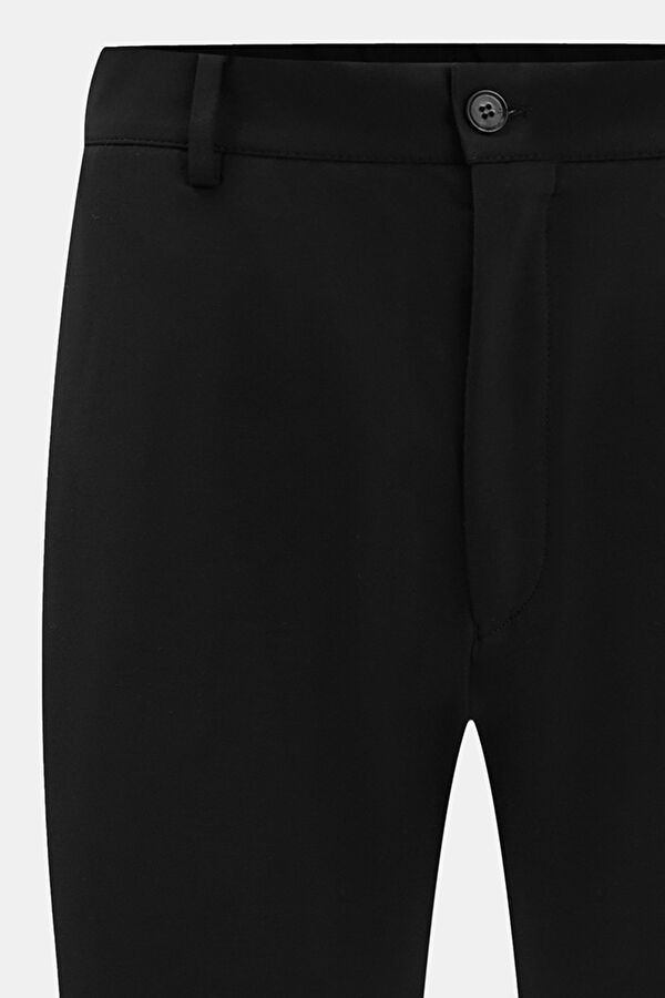 Standard Fit Black Straight Leg Viscose Men's Trousers 3