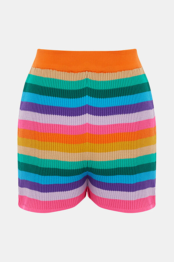 Stripe Knitted Kadın Şort 4