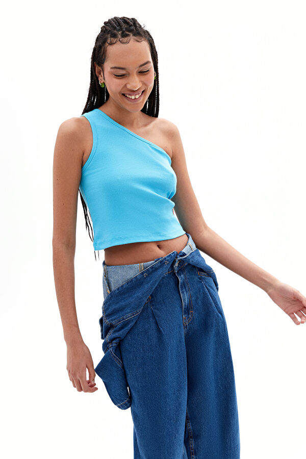 Blue Plain Women's Blouse