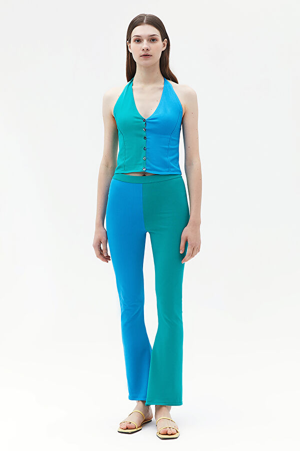 Straight Cut Wide Leg Plain Cotton Women's Trousers