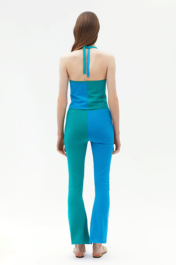 Straight Cut Wide Leg Plain Cotton Women's Trousers 2