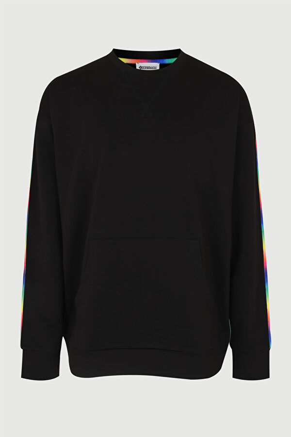 Siyah Bisiklet Yaka Sweatshirt 4