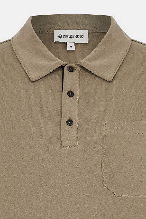 Haki Polo Yaka T-Shirt 3