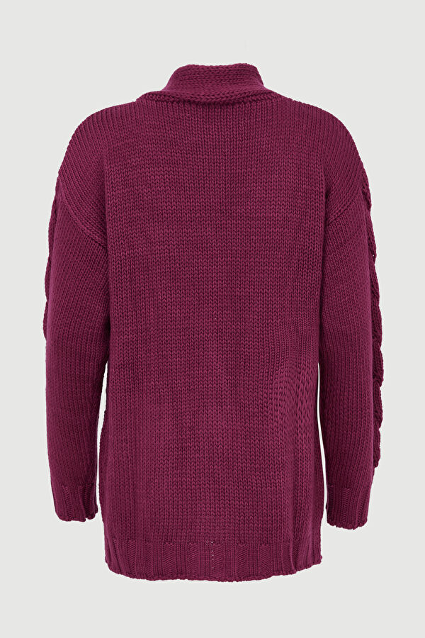 Fuchsia Knitted Women's Cardigan 5
