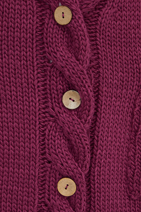 Fuchsia Knitted Women's Cardigan 6