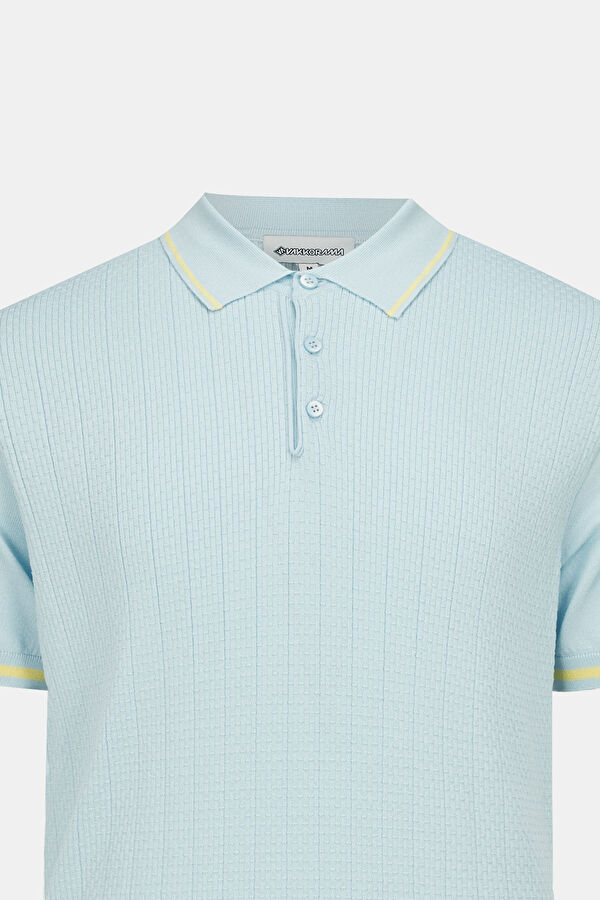Açık Mavi Polo Yaka T-Shirt 3