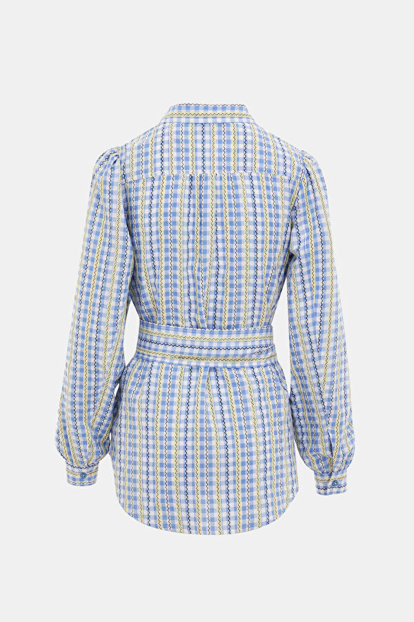 Tailored Mavi Desenli Hakim Yaka Gömlek 2