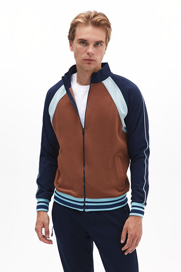 Men's Coffee Zip-Up Jacket