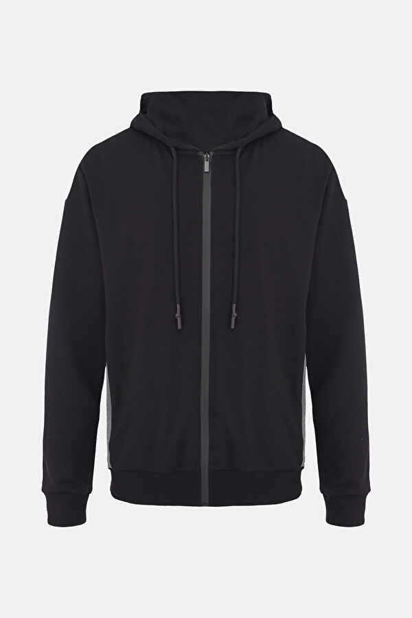 Siyah Kapuşonlu Sweatshirt 3