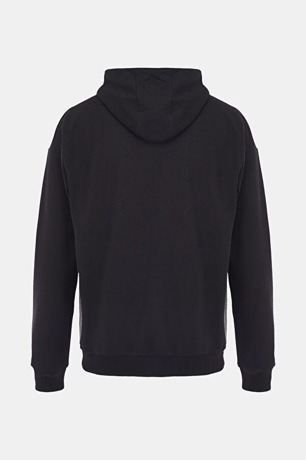Siyah Kapuşonlu Sweatshirt 4