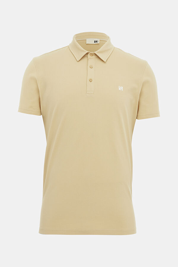 Bej Polo Yaka T-Shirt