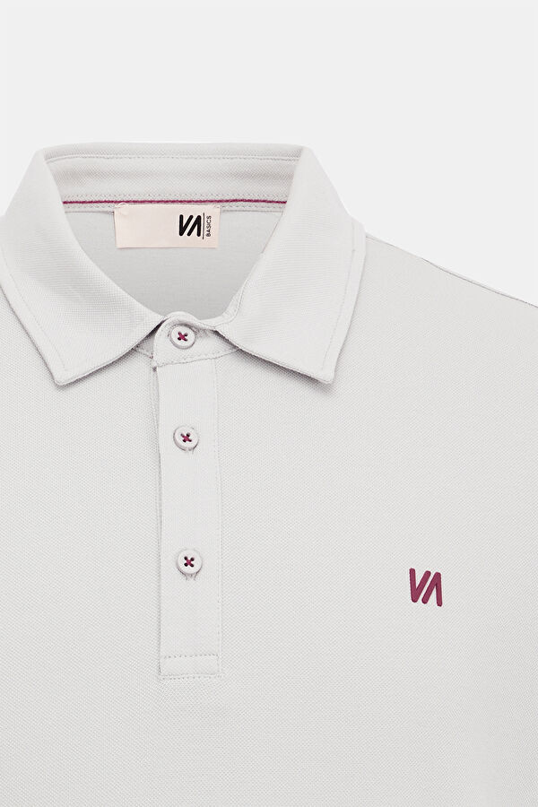 Gri Polo Yaka T-Shirt 3