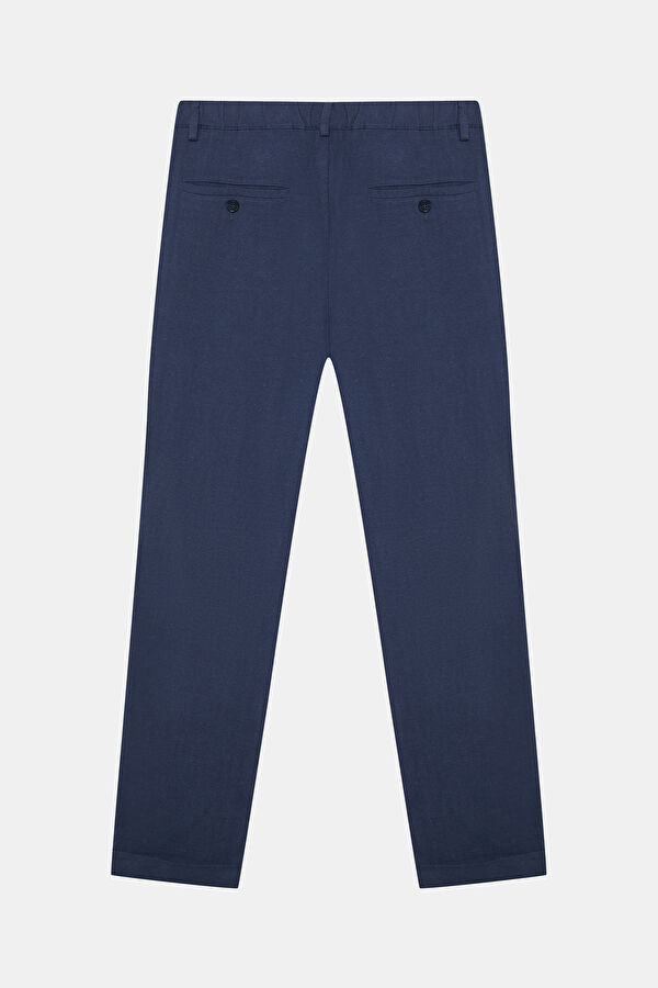 Indigo Straight Leg Linen Viscose Men's Trousers 2