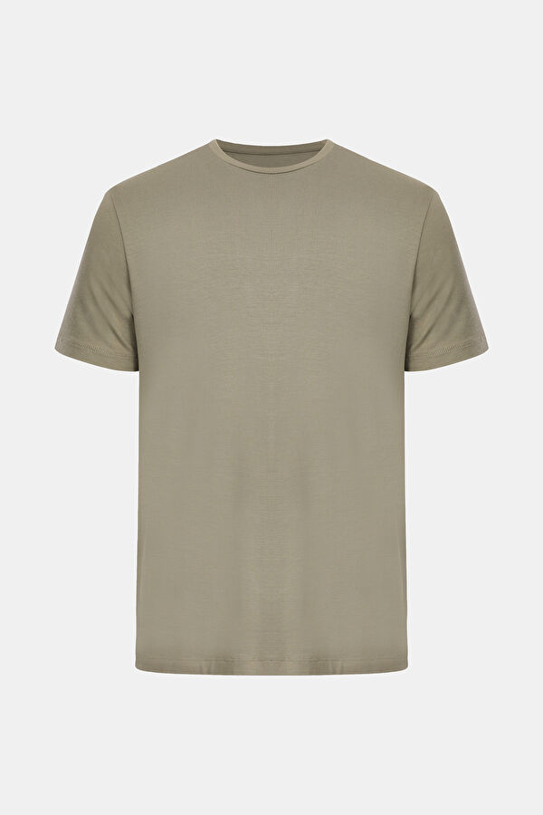 Haki Bisiklet Yaka Erkek T-Shirt