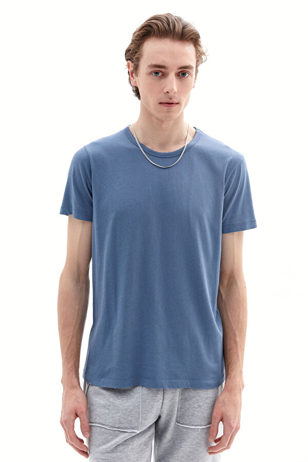 İndigo Bisiklet Yaka T-Shirt