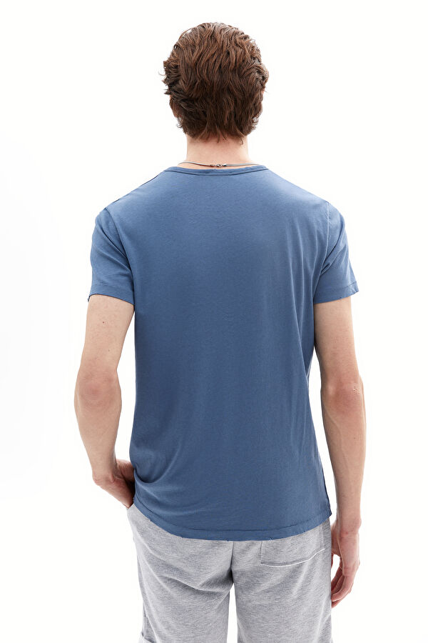 İndigo Bisiklet Yaka T-Shirt 3