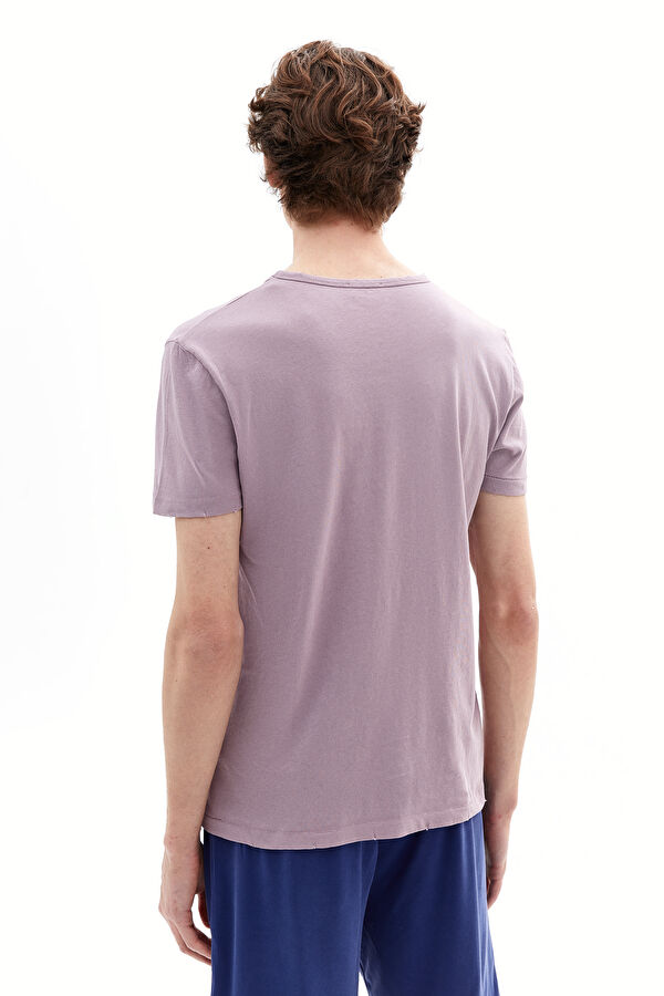 Lila Bisiklet Yaka T-Shirt 2