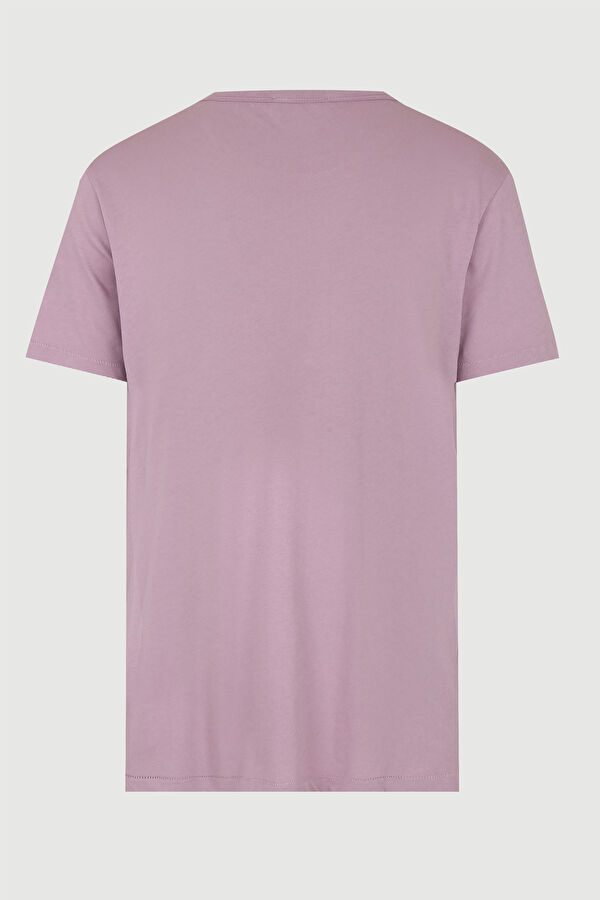 Lila Bisiklet Yaka T-Shirt 4