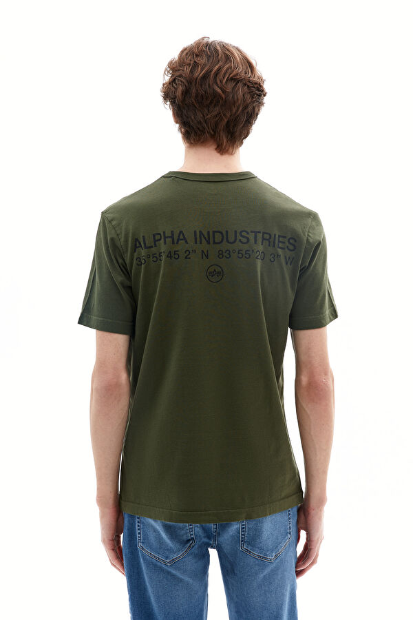 Haki Bisiklet Yaka Baskılı T-Shirt 2